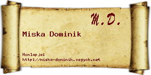 Miska Dominik névjegykártya